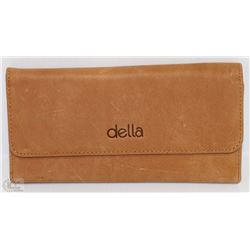 NEW DELLA LEATHER KAREN WALLET GINGER COLOR