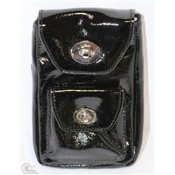 NEW DELLA LEATHER PEGGY OVER SHOULDER PATENT BLACK