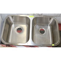 STAINLESS STEEL DOUBLE  SINK  18"X31"