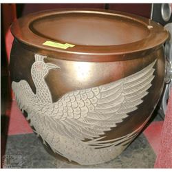 LARGE 18" PLANTER WITH BIRD