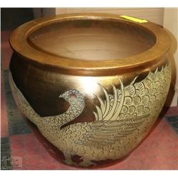 LARGE 16" PLANTER WITH BIRD