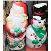 Image 1 : VINTAGE LIGHT UP SANTA & SNOWMAN 42" TALL