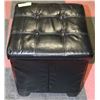 Image 1 : BLACK LEATHERETTE OTTOMAN WITH FANCY LID