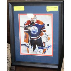 DWAYNE ROLOSON AUTOGRAPHED AND FRAMED GOALIE