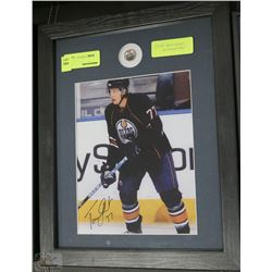 TOM GILBERT AUTOGRAPHED AND FRAMED OILERS PHOTO