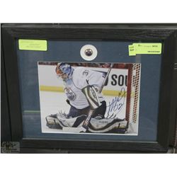 MATHIEU GARON AUTOGRAPHED OILERS FRAMED