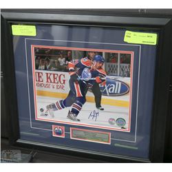 SHELDON SOURAY AUTOGRAPHED AND FRAMED OILERS PHOTO