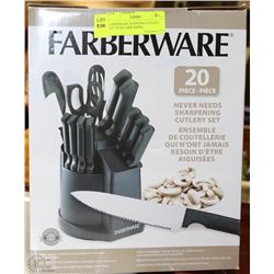 FARBERWARE 20 PIECES CUTLERY SET WITH CHEF KNIFE,