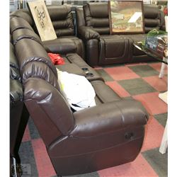 NEW BROWN LEATHERETTE DELUXE RECLINING SECTIONAL