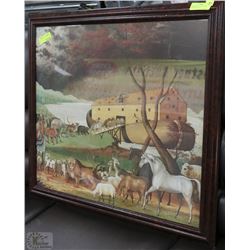 FRAMED PRINT- "NOAH'S ARK" MEASURES 28"X33"