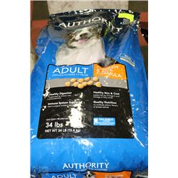 AUTHORITY DOG FOOD  34LBS CHICKEN & RICE