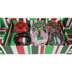 BOX WITH 6 ASSORTED BEADED BRACELETS