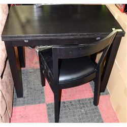 BLACK CONVERTABLE WRITING DESK/TABLE WITH CHAIR