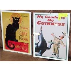 2 FRAMED POSTERS NEW 14"X11"