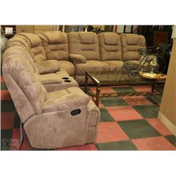 CHICAGO SADDLE PLUSH FABRIC SECTIONAL