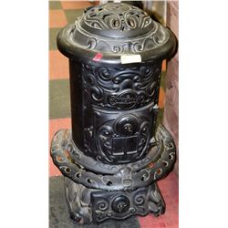 SUNBEAM OAK CAST IRON WOOD BURNING STOVE