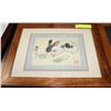 Image 1 : FRAMED CHINESE PAINTING OF  RABBIT ON SILK