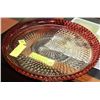 Image 1 : LARGE CRANBERRY GLASS TRAY