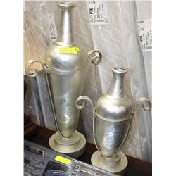 PAIR OF SILVER LEAF VASES DESIGNER SERIES WITH