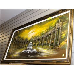 LARGE GARDEN SCENE PAINTING