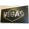 Image 1 : LARGE 42" LAS VEGAS WOOD FRAMED SIGN BY LA POP AR