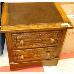 VINTAGE HARDWOOD NIGHT STAND WITH SHIPS
