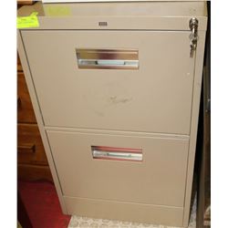 TWO DRAWER FILING CABINET WITH 2 KEYS