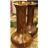 Image 1 : PAIR OF 21"AND 19" GOLD COLORED VASES