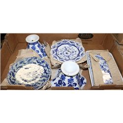 TRAY WITH NEW BLUE AND WHITE DISH DECOR