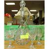 Image 1 : PINWHEEL CRYSTAL WINE DECANTER AND 3 GLASSES