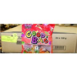 CASE OF 24-120G GOODYBAGS ASSORTED GUMMY CANDY