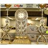 Image 1 : 2 CANDLEHOLDERS AND A CLOCK