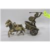 Image 1 : VINTAGE BRASS ROMAN GLADIATOR & BIGA CHARRIOT