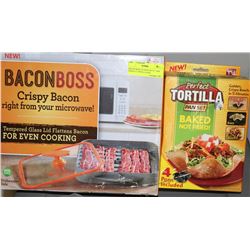 BACON BOSS AS SEEN ON TV  AND PERFECT TORTILLA PAN