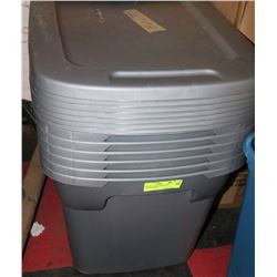 LOT OF 7 LARGE STERLITE 114L TOTES WITH LIDS