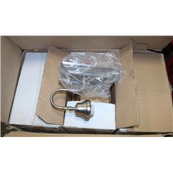 BOX WITH 6 NEW WALL SCONCES ALL SILVER & GLASS