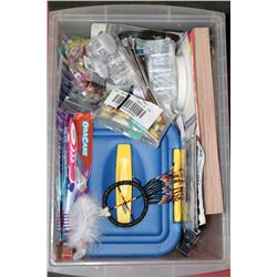 TOTE WITH CRAFT SUPPLIES INCL BEAD WORK, CLAY