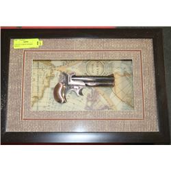 VINTAGE LOOKING FRAMED PISTOL REPLICA