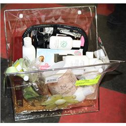 CLEAR GIFT BAG WITH LOTS OF NEW BEAUTY