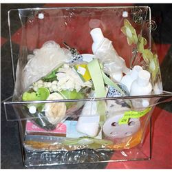 CLEAR GIFT BAG WITH LOTS OF NEW BEAUTY
