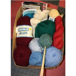 LARGE BOX FULL OF NEW YARN & SOME
