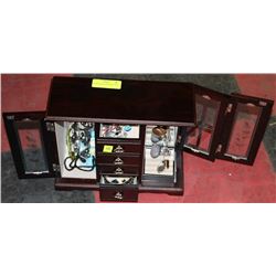 BROWN WOOD 4-DRAWER/2 DOOR