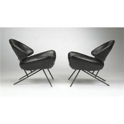 Jean Royere lounge chairs, pair