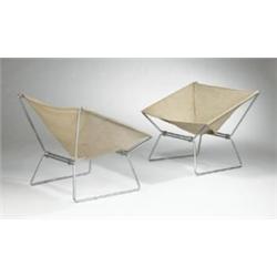 Pierre Paulin Ribbon chairs, pair