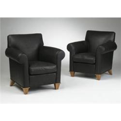 Jules Leleu lounge chairs, pair