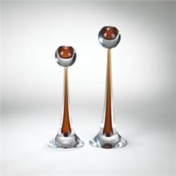 Antonio Da Ros Sommerso candlesticks, pair