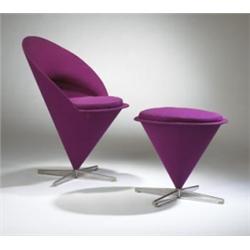 Verner Panton Cone chair and ottoman