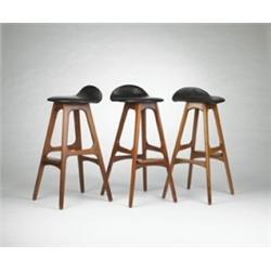 Erik Buck bar stools, set of three