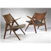 Image 1 : Hans Wegner Sawback lounge chairs, pair