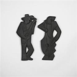 Frederick Weinberg wall plaques, pair